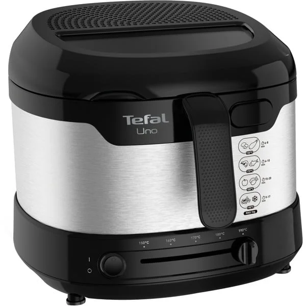 Tefal Fritteuse Uno M Edelstahl FF215D (edelstahl/schwarz, 1.600 Watt, Ölbehälter 1,8 Liter)
