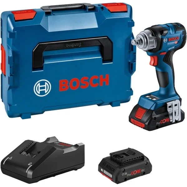 Bosch Professional Akku-Schlagschrauber GDS 18V-330 HC Professional, 18Volt (blau/schwarz, 2x Li-Ion Akku ProCORE18V 4,0Ah, Bluetooth Modul, in L-BOXX)