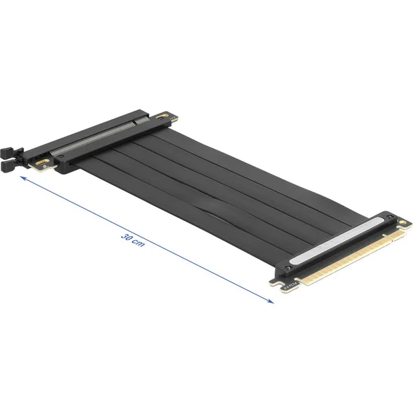 DeLOCK Riser Karte PCI Express 4.0 x16 Stecker zu x16 Slot mit Kabel 30 cm, Riser Card (schwarz)