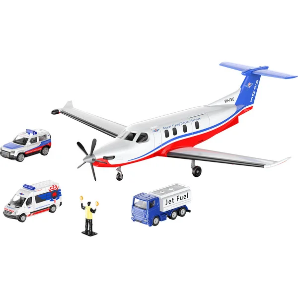 SIKU 5406 SUPER Pilatus PC-12 Pro "Flying Doctors" mit Zubehör, Modellfahrzeug