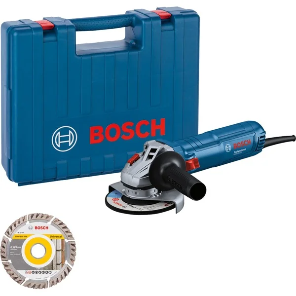 Bosch Professional Winkelschleifer GWS 12-125 Professional + Diamant-Trennscheibe (blau, 1.200 Watt)