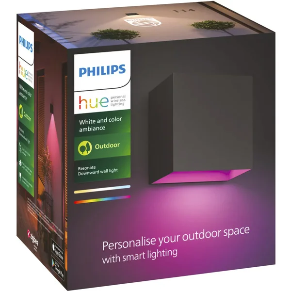 Philips HUE White & Color Ambiance Resonate Wandleuchte, LED-Leuchte (schwarz, einstrahlig)