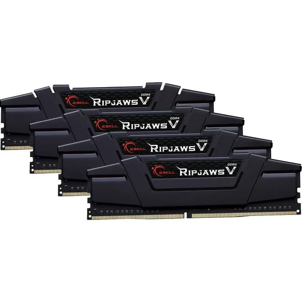 G.Skill DIMM 64 GB DDR4-3200 (4x 16 GB) Quad-Kit, Arbeitsspeicher (schwarz, F4-3200C16Q-64GVK, Ripjaws V, INTEL XMP)