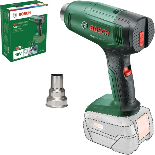 Bosch Heimwerken & Garten EasyHeat 18V-500 solo, 18Volt, Heißluftgebläse (grün/schwarz, ohne Akku und Ladegerät, POWER FOR ALL ALLIANCE)