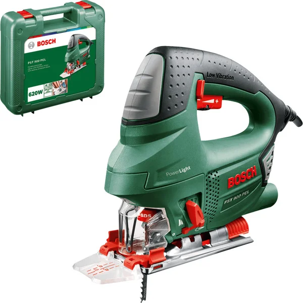 Bosch Heimwerken & Garten Stichsäge PST 900 PEL Set (grün/schwarz, Koffer, 10 teiliges Sägeblatt Set PB11, 620 Watt)