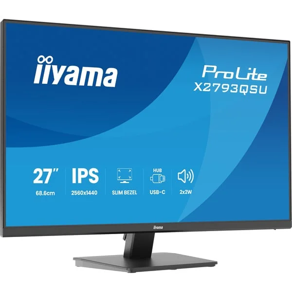 iiyama ProLite X2793QSU-B1, LED-Monitor (68.5 cm (27 Zoll), schwarz (matt), QHD, IPS, HDMI, DP, USB-Hub)