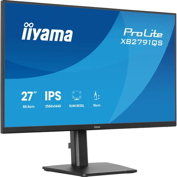 iiyama ProLite XB2791QS-B1, LED-Monitor (68.5 cm (27 Zoll), schwarz (matt), QHD, IPS, HDMI, DP, Lautsprecher, Höhenverstellung)