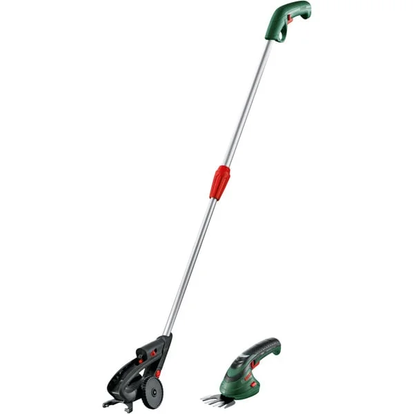 Bosch Heimwerken & Garten ISIO III + Fahrstiel, Grasschere (grün/schwarz, Li-Ionen Akku 1,5Ah 3,6Volt)