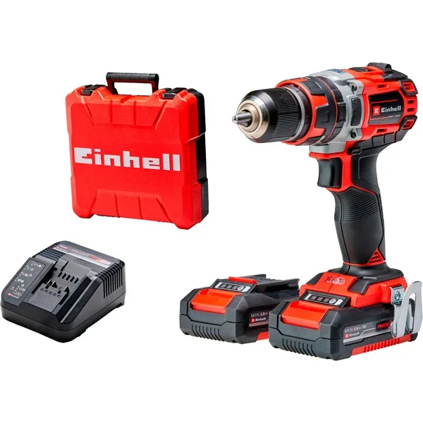 EINHELL Professional Akku-Schlagbohrschrauber TP-CD 18/50 Li-i BL, 18Volt (rot/schwarz, 2x Li-Ionen Akku 2,0Ah)