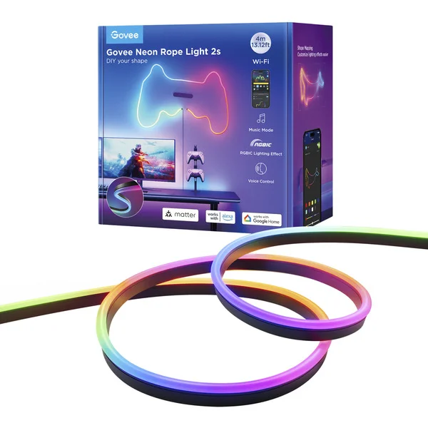 Govee Neon Strip Light, LED-Streifen (schwarz, 4 Meter, schwarz)