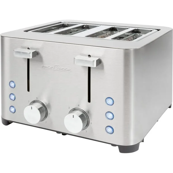 ProfiCook Toaster PC-TA 1252 (edelstahl, 1.500 Watt, für 4 Scheiben Toast)