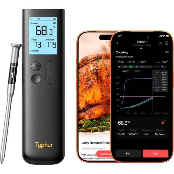 Typhur Sync Gold Lite, Thermometer (schwarz, inkl. 1 Sonde)