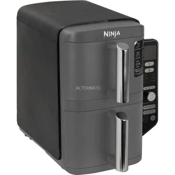 Ninja Double Stack XL 2-Ebenen Heißluftfritteuse SL400EU (grau/schwarz, 2.470 Watt, 2 Körbe je 4,75 Liter)