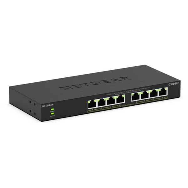Netgear GS308LP, Switch (schwarz, PoE+-Switch mit 8 Anschlüssen)
