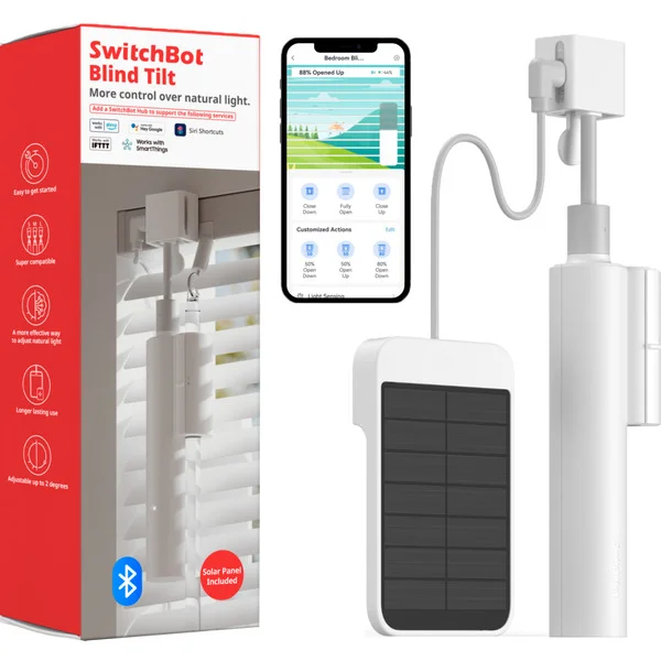 SwitchBot Blind Tilt , Vorhangöffner (weiß, inkl. Solar Panel)