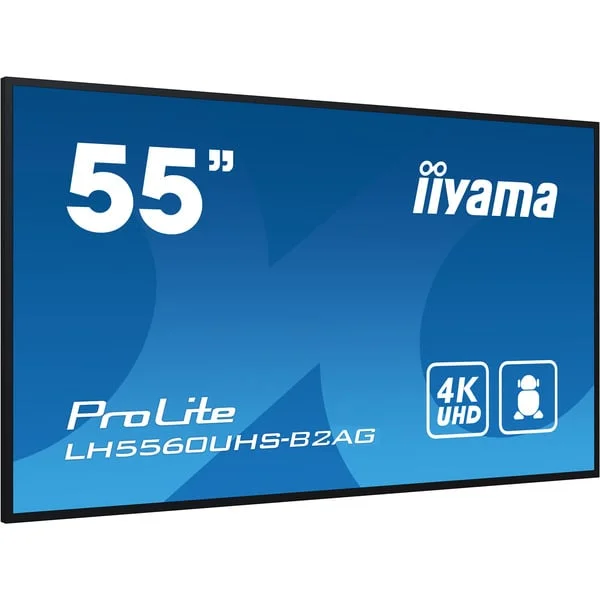 iiyama ProLite LH5560UHS-B2AG, Public Display (schwarz (matt), UltraHD/4K, VA, Lautsprecher)