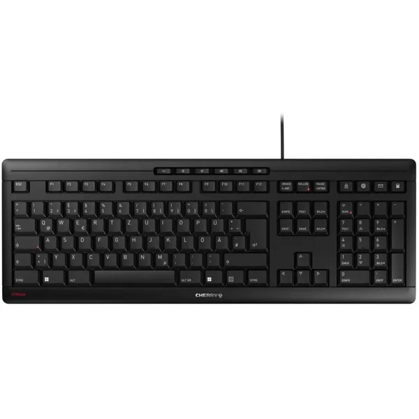CHERRY STREAM KEYBOARD, Tastatur (schwarz, IT-Layout, Cherry SX-Scherentechnologie)