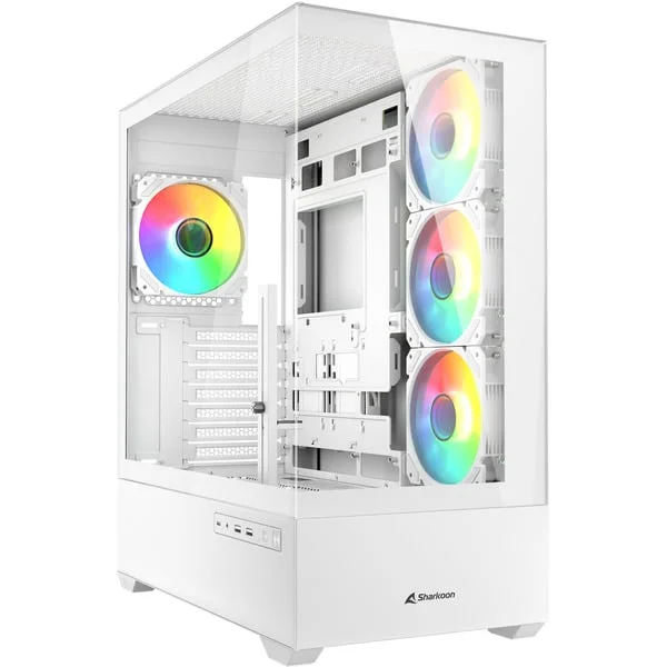 Sharkoon AK6 RGB , Tower-Gehäuse (weiß, Tempered Glass x 2)