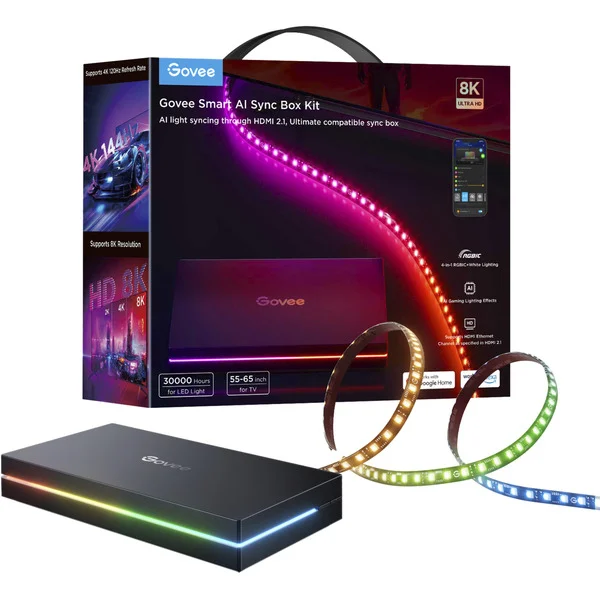 Govee KI Synchronisierungsbox Kit 2, LED-Streifen (für Fernseher mit 55-65")