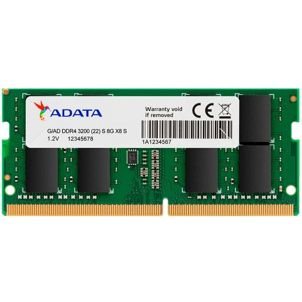 ADATA SO-DIMM 8 GB DDR4-3200 , Arbeitsspeicher (grün, AD4S32008G22-SGN, Premier, INTEL XMP)