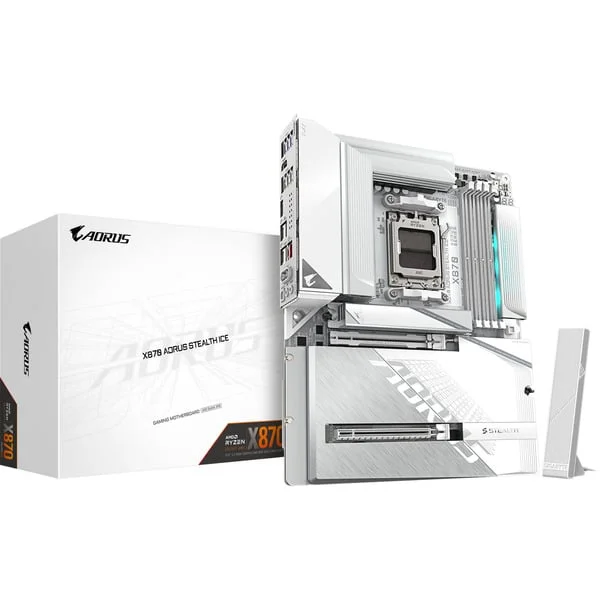 GIGABYTE X870 AORUS STEALTH ICE, Mainboard (silber/weiß)