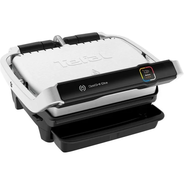 Tefal OptiGrill Elite GC750D, Kontaktgrill (edelstahl/schwarz, 2.000 Watt)
