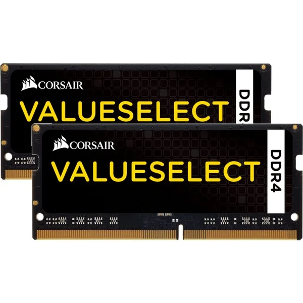 Corsair ValueSelect SO-DIMM 16 GB DDR4-2133 (2x 8 GB) Dual-Kit, Arbeitsspeicher (schwarz, CMSO16GX4M2A2133C15, Value Select)