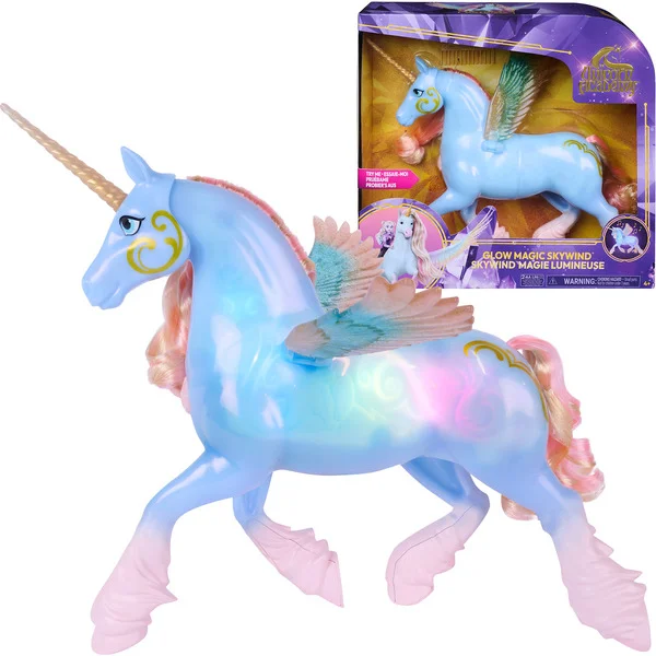 Spin Master Unicorn Academy - Glow Magic Skywind, Spielfigur (interaktives Einhorn mit Licht und Soun)