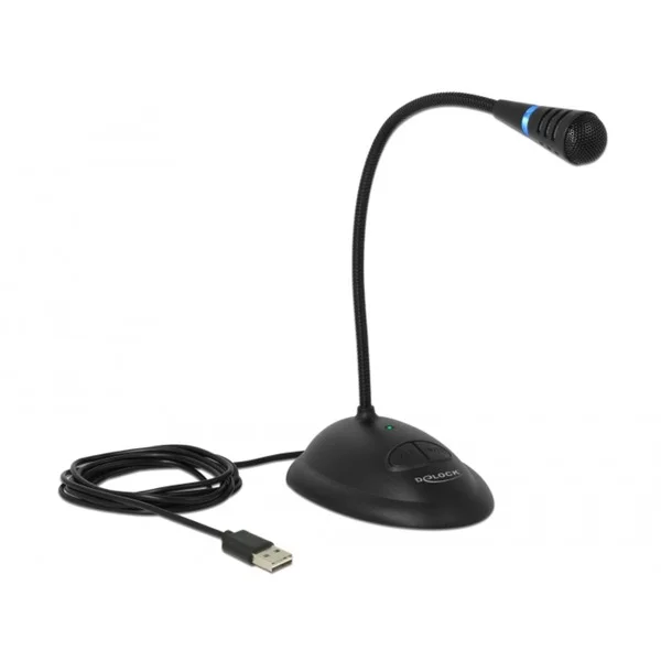 DeLOCK USB Schwanenhals Mikrofon (schwarz)