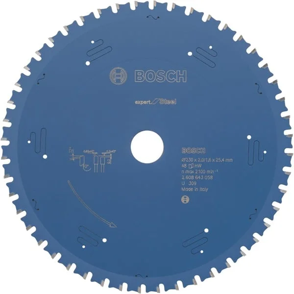 Bosch Professional EXPERT Steel Kreissägeblatt, Ø 230mm, 48Z (Bohrung 25,4mm, für Handkreissägen)