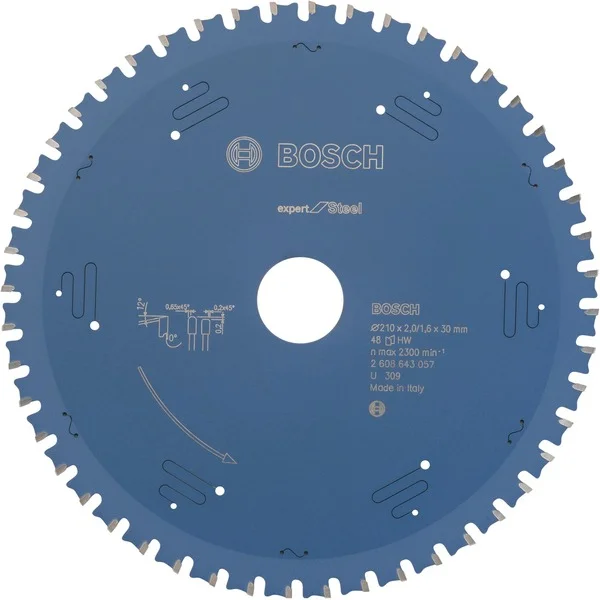Bosch Professional EXPERT Steel Kreissägeblatt, Ø 210mm, 48Z (Bohrung 30mm, für Handkreissägen)