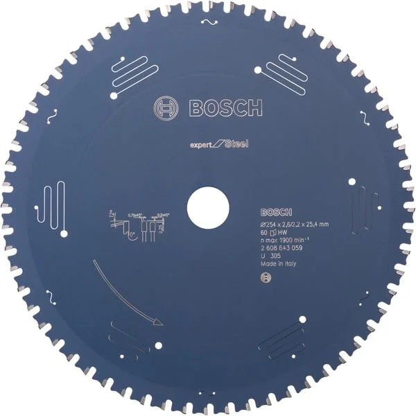 Bosch Professional EXPERT Steel Kreissägeblatt, Ø 254mm, 60Z (Bohrung 25,4mm, für Kapp- & Gehrungssägen)