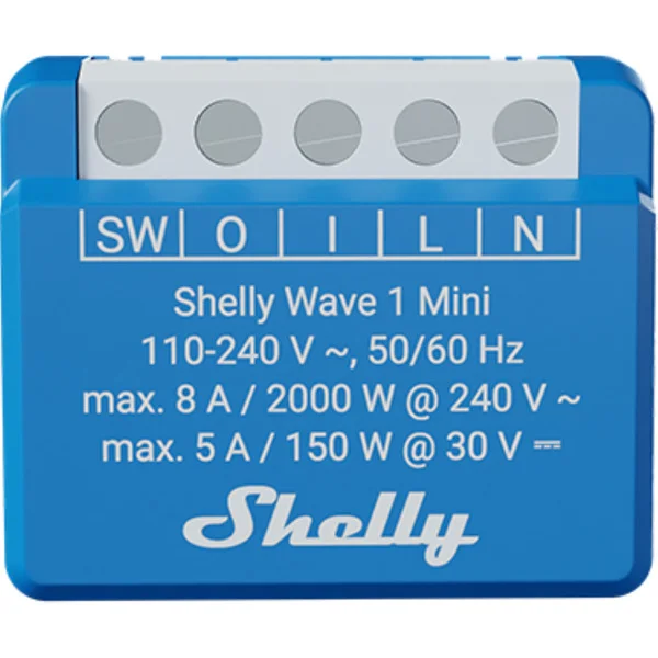 Shelly Wave 1 Mini LR, Relais (blau)