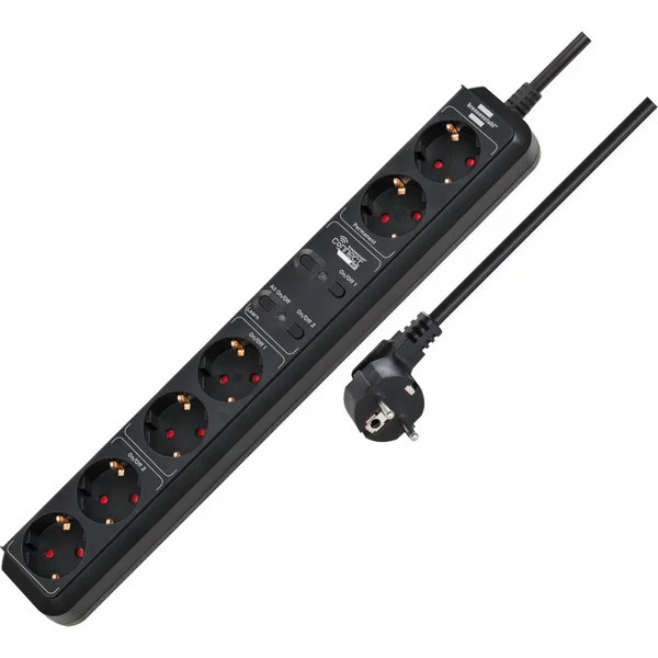 Brennenstuhl Connect Eco-Line WiFi Steckdosenleiste 6-fach (schwarz, 1,5 m Kabel, Sprachsteuerung, Timer, App)
