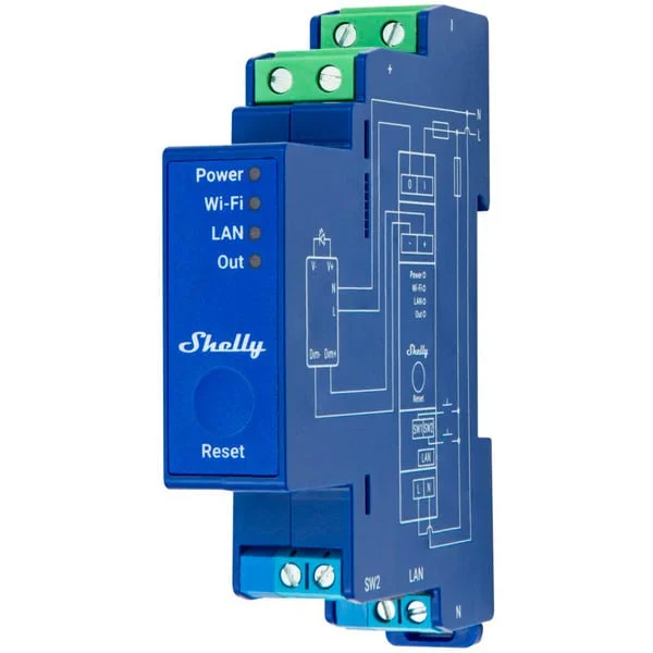Shelly Pro Dimmer 0/1-10V PM (blau)