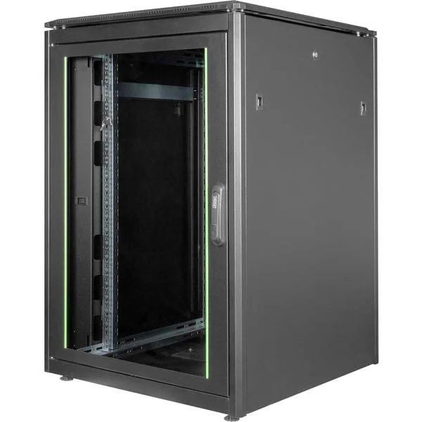 Digitus Netzwerkschrank Unique Serie - 800x800 mm (BxT), IT-Schrank (schwarz, 22 Höheneinheiten)