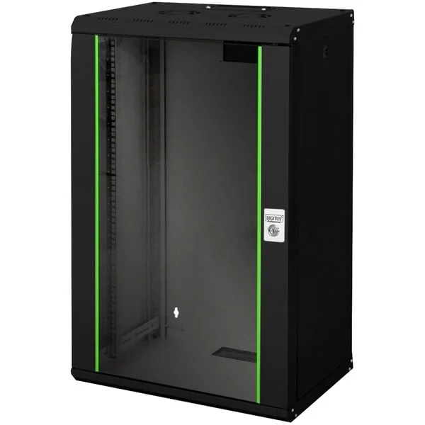 Digitus Wandgehäuse Unique 600x450 20U, IT-Schrank (schwarz, 20 Höheneinheiten)