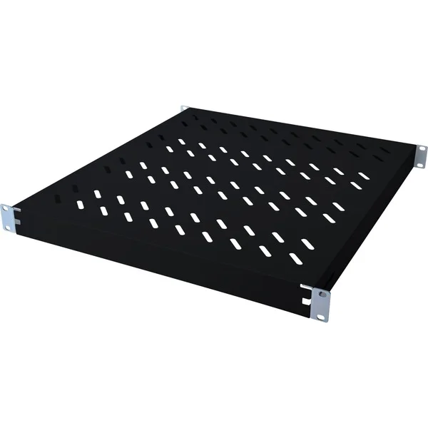 Digitus Fachboden mit variablen Befestigungsschienen (schwarz, zum Festeinbau in 483 mm (19")-Schränke)