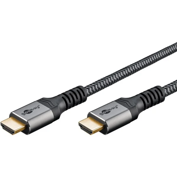 goobay Plus High-Speed-HDMI-Kabel mit Ethernet, 4K @ 60Hz (grau, 15 Meter)
