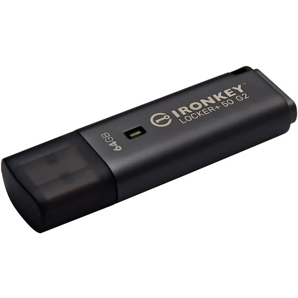 Kingston IronKey Locker+ 50 G2 64 GB, USB-Stick (anthrazit, USB-A 3.2 Gen 1)
