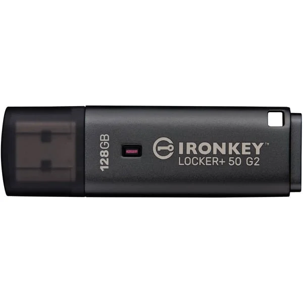 Kingston IronKey Locker+ 50 G2 128 GB, USB-Stick (anthrazit, USB-A 3.2 Gen 1)