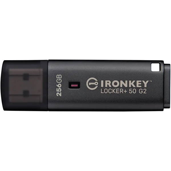 Kingston IronKey Locker+ 50 G2 256 GB, USB-Stick (anthrazit, USB-A 3.2 Gen 1)
