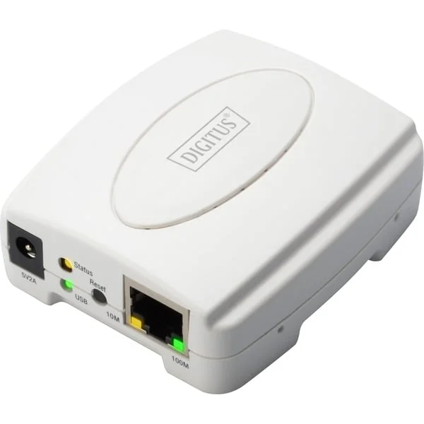 Digitus Fast Ethernet Print Server (DN-13003-2), Printserver (weiß, USB 2.0)