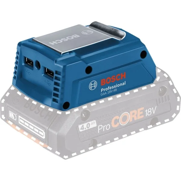 Bosch Professional USB-Ladeadapter GAA 18V-48 Professional (blau, Akku und Ladegerät nicht enthalten!)