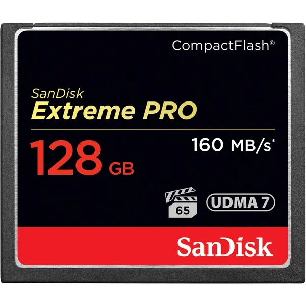 SanDisk CompactFlash Extreme Pro 128 GB, Speicherkarte (schwarz, UDMA 7)