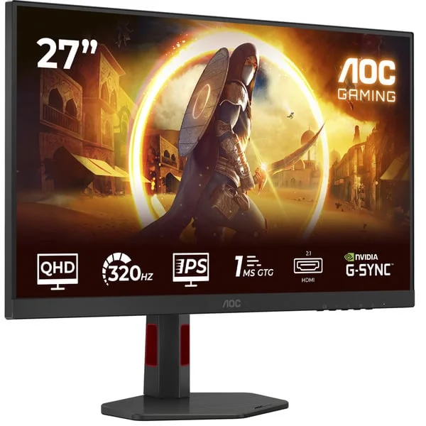 AOC Q27G4SRU, Gaming-Monitor (68.5 cm (27 Zoll), schwarz, QHD, Fast-IPS, HDMI, DP, USB-Hub, 320Hz Panel)