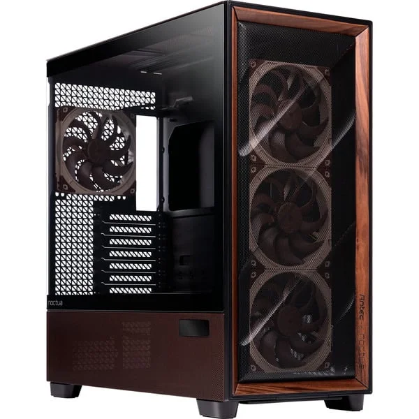 Antec Flux Pro Noctua Edition, Tower-Gehäuse (schwarz/holz, inkl. NA-FH1 Lüfter-Hub)