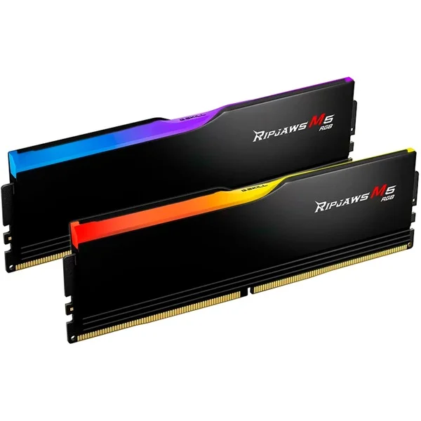 G.Skill DIMM 32 GB DDR5-6400 (2x 16 GB) Dual-Kit, Arbeitsspeicher (schwarz, F5-6400J3239G16GX2-RM5RK, Ripjaws M5 RGB, INTEL XMP)