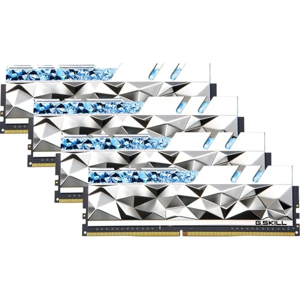 G.Skill DIMM 64 GB DDR4-3600 (4x 16 GB) Quad-Kit, Arbeitsspeicher (silber, F4-3600C16Q-64GTESC, Trident Z Royal Elite, INTEL XMP)