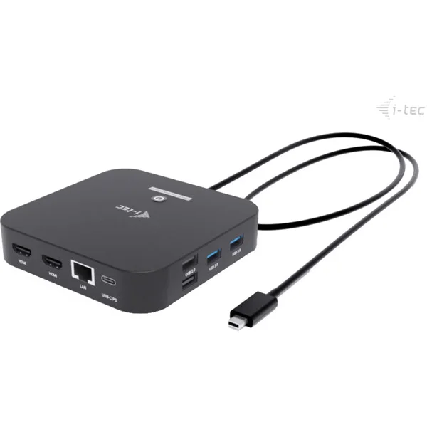 i-tec USB-C Dual HDMI Docking Station, Dockingstation (schwarz, Power Delivery 100 W, HDMI)